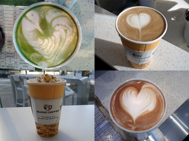 Blenz Coffee latte art designs